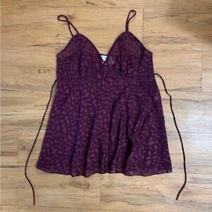 Gilligan & O’malley purple leopard print slip dress